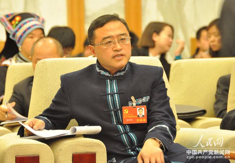 十八大代表陳鳴明發言。人民網記者 郭嵩 攝