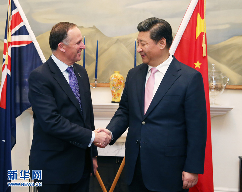 11月20日，中國國家主席習近平在惠靈頓同新西蘭總理約翰·基舉行會談。 新華社記者 馬佔成 攝