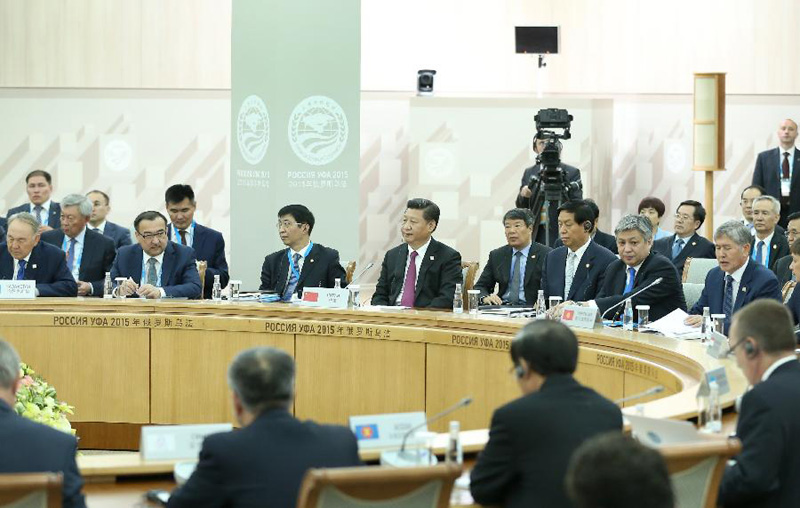 7月10日，上海合作組織成員國元首理事會第十五次會議在俄羅斯烏法舉行。國家主席習近平出席會議並發表重要講話。新華社記者 龐興雷攝