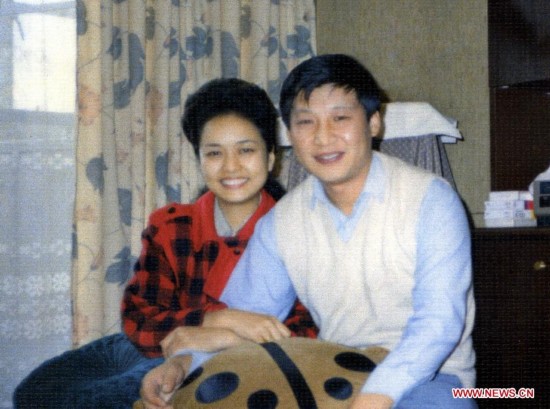 1989年9月，習近平和彭麗媛合影。