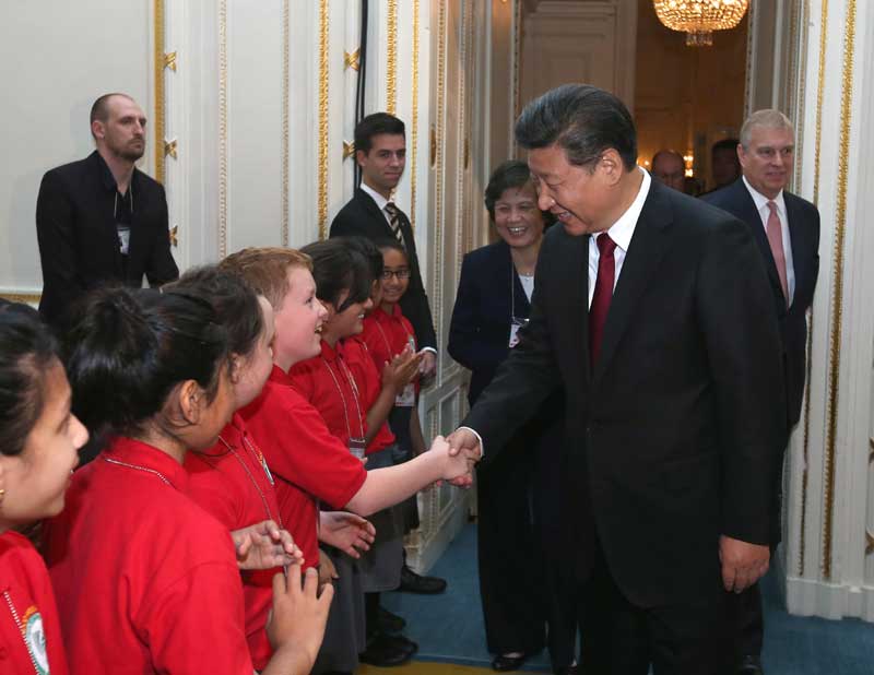 10月22日，國家主席習(xí)近平在倫敦出席全英孔子學(xué)院和孔子課堂年會開幕式。新華社記者 龐興雷 攝