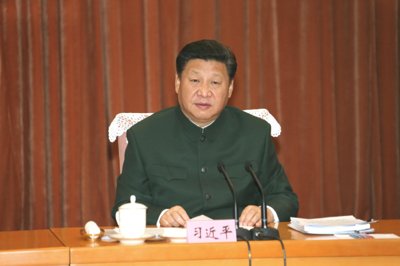 1月11日，中共中央總書記、國家主席、中央軍委主席習近平在北京接見調整組建后的軍委機關各部門負責同志，代表黨中央和中央軍委，對新的軍委機關成立表示熱烈祝賀。這是習近平發表重要講話。新華社記者 李剛 攝