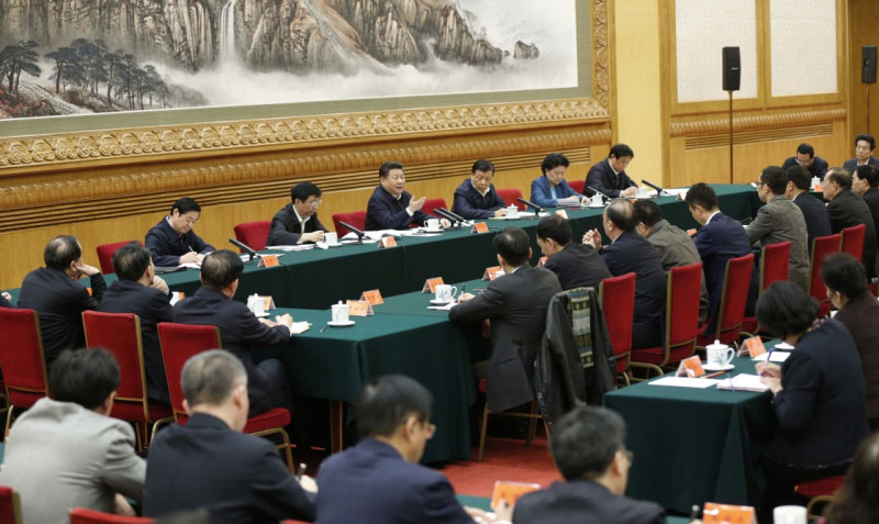 2月19日，中共中央總書記、國(guó)家主席、中央軍委主席習(xí)近平在北京主持召開黨的新聞?shì)浾摴ぷ髯剷?huì)並發(fā)表重要講話。新華社記者 鞠鵬 攝