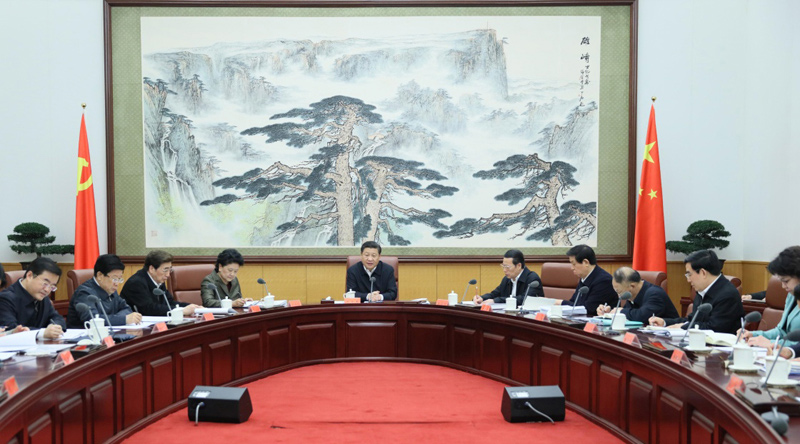 3月18日，中共中央總書記、國家主席、中央軍委主席習近平在中南海主持召開會議，專題聽取北京冬奧會和冬殘奧會籌辦工作情況匯報並作重要講話。新華社記者 蘭紅光 攝