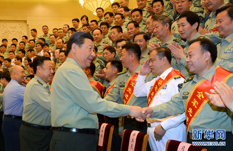 2014年9月22日，習近平在北京接見全軍參謀長會議代表。李剛攝
