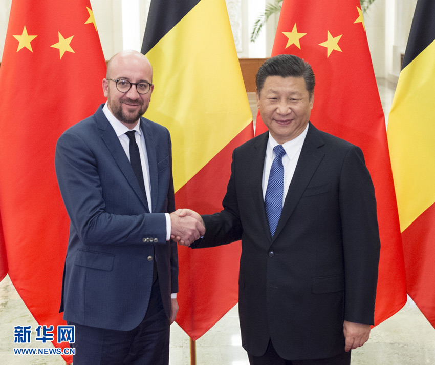 10月31日，國家主席習(xí)近平在北京人民大會(huì)堂會(huì)見比利時(shí)首相米歇爾。新華社記者 王 曄攝