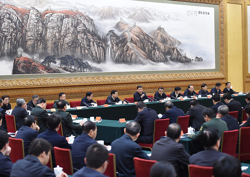 2月17日，中共中央總書記、國家主席、中央軍委主席、中央國家安全委員會主席習近平在北京主持召開國家安全工作座談會並發表重要講話。新華社記者 張鐸 攝