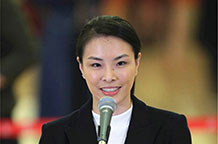 吳敏霞代表接受採訪