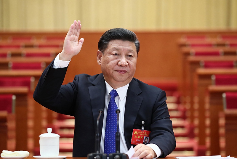 10月17日，中國共產黨第十九次全國代表大會在北京人民大會堂舉行預備會議。習近平同志主持會議。新華社記者 蘭紅光 攝