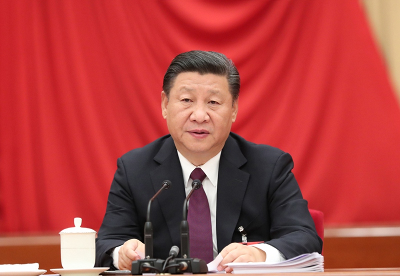 中國(guó)共產(chǎn)黨第十八屆中央委員會(huì)第七次全體會(huì)議，於2017年10月11日至14日在北京舉行。中央委員會(huì)總書(shū)記習(xí)近平作重要講話。新華社記者 馬佔(zhàn)成 攝