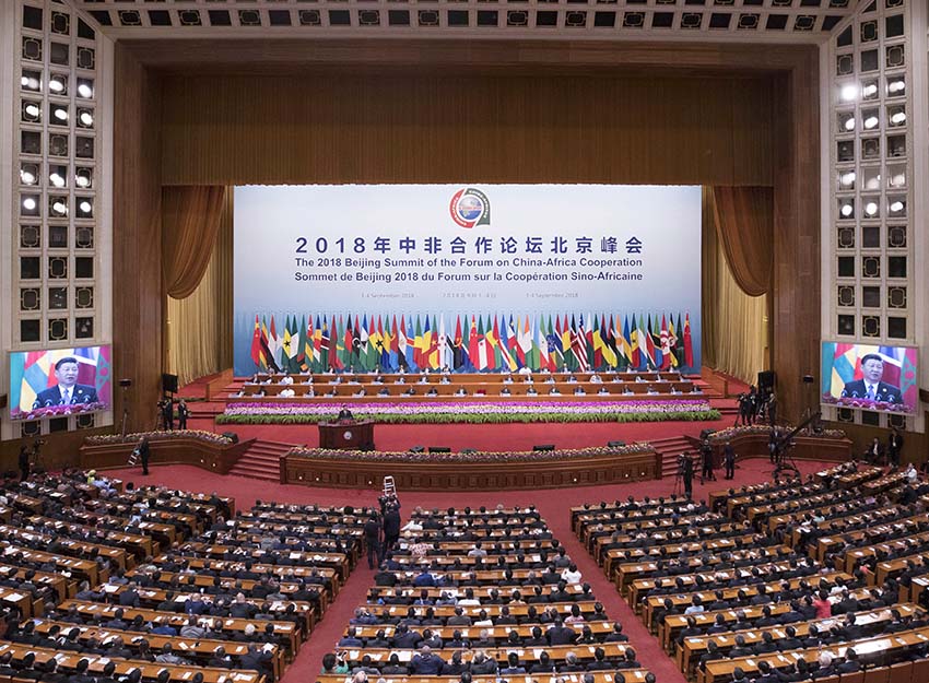 9月3日，中非合作論壇北京峰會在人民大會堂隆重開幕。中國國家主席習近平出席開幕式並發(fā)表題為《攜手共命運 同心促發(fā)展》的主旨講話。新華社記者 王曄 攝