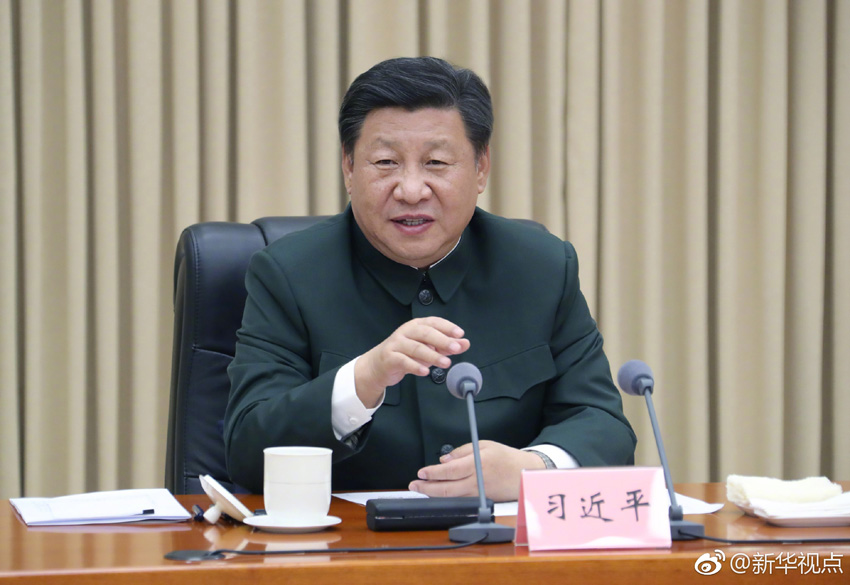 9月27日至28日，中共中央總書記、國家主席、中央軍委主席習近平視察79集團軍，接見駐遼寧部隊副師職以上領導干部。這是27日下午，習近平聽取79集團軍工作匯報，並發表重要講話。新華社記者 李剛 攝