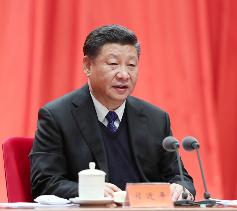 2018年1月11日，中共中央總書記、國家主席、中央軍委主席習(xí)近平在中國共產(chǎn)黨第十九屆中央紀(jì)律檢查委員會第二次全體會議上發(fā)表重要講話。新華社記者 謝環(huán)馳 攝