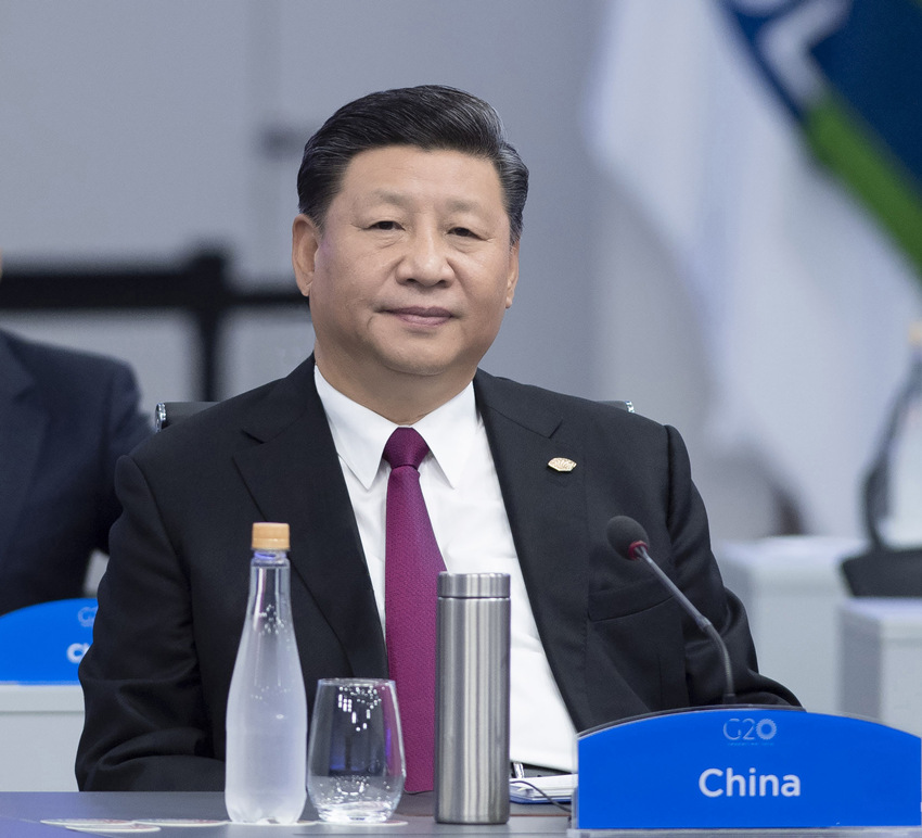 當地時間11月30日，二十國集團領導人第十三次峰會在阿根廷布宜諾斯艾利斯舉行。國家主席習近平出席第一階段會議並發表題為《登高望遠，牢牢把握世界經濟正確方向》的重要講話。 新華社記者 李濤 攝
