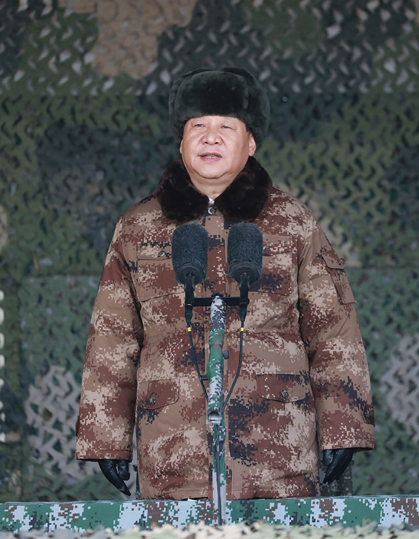 2018年1月3日上午，中央軍委隆重舉行2018年開訓動員大會，中共中央總書記、國家主席、中央軍委主席習近平向全軍發布訓令。新華社記者 李剛 攝