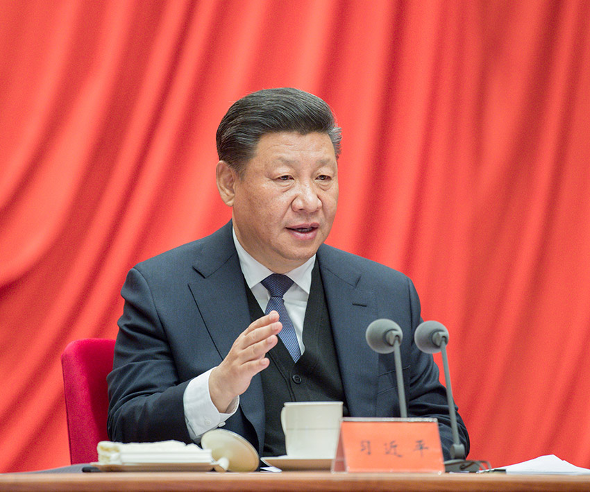 1月11日，中共中央總書記、國家主席、中央軍委主席習近平在中國共產黨第十九屆中央紀律檢查委員會第三次全體會議上發表重要講話。 新華社記者 李濤 攝