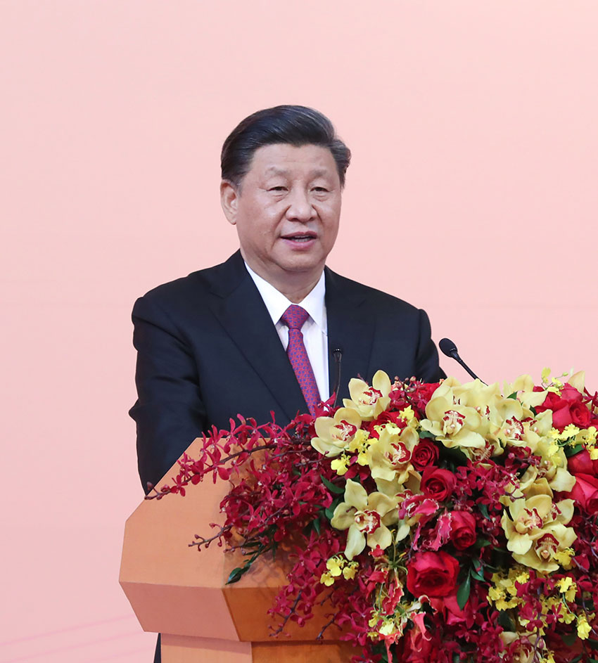 12月19日，國家主席習近平出席澳門特別行政區政府歡迎晚宴並發表重要講話。 新華社記者 鞠鵬 攝