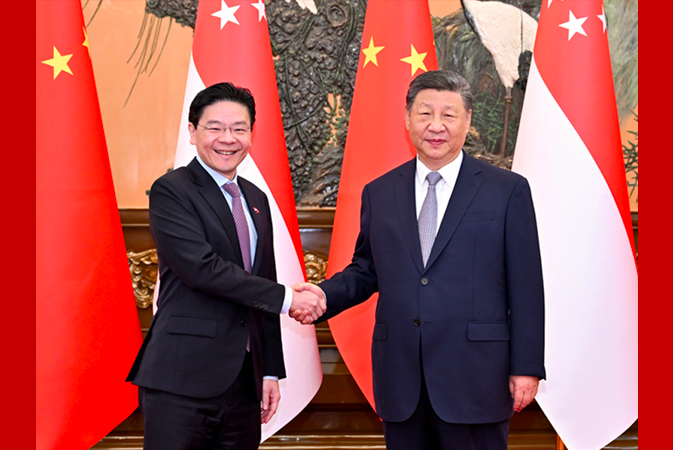 習近平會見新加坡總理黃循財